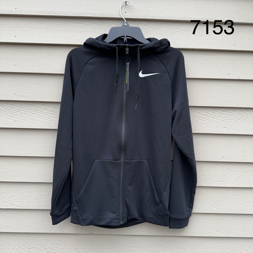 Nike Dri-FIT Hyverse Hoodie Mens Small Black Full Zip Training Gym Athletic